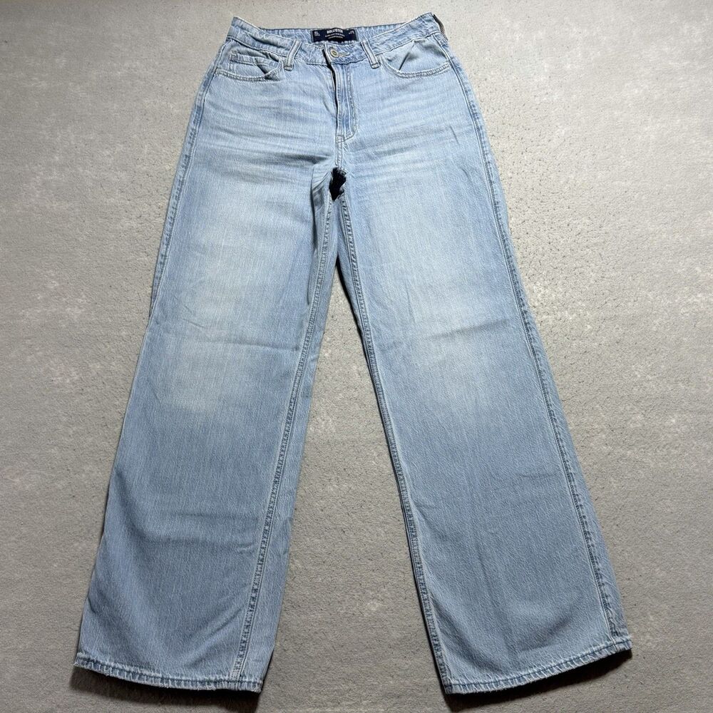 Hollister Ultra High Rise Baggy Jeans Women’s Size 4 W27 Blue Wide Leg Denim